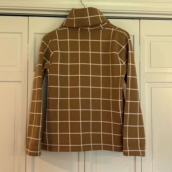 J.Crew windowpane fleece lined turtleneck sweater M - Picture 5 of 8
